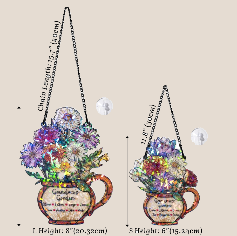 Eternal Blooms Custom Family Garden Suncatcher