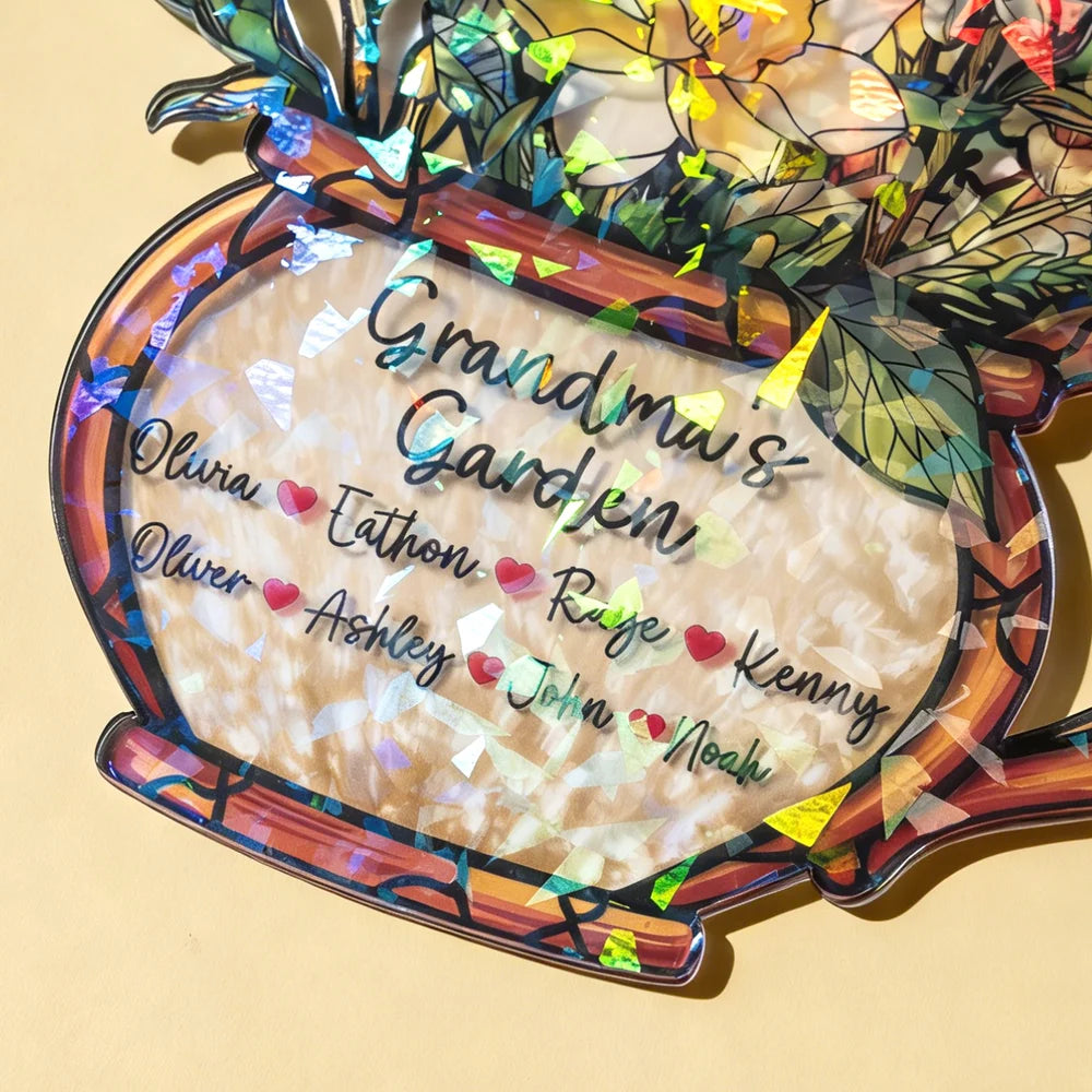 Eternal Blooms Custom Family Garden Suncatcher