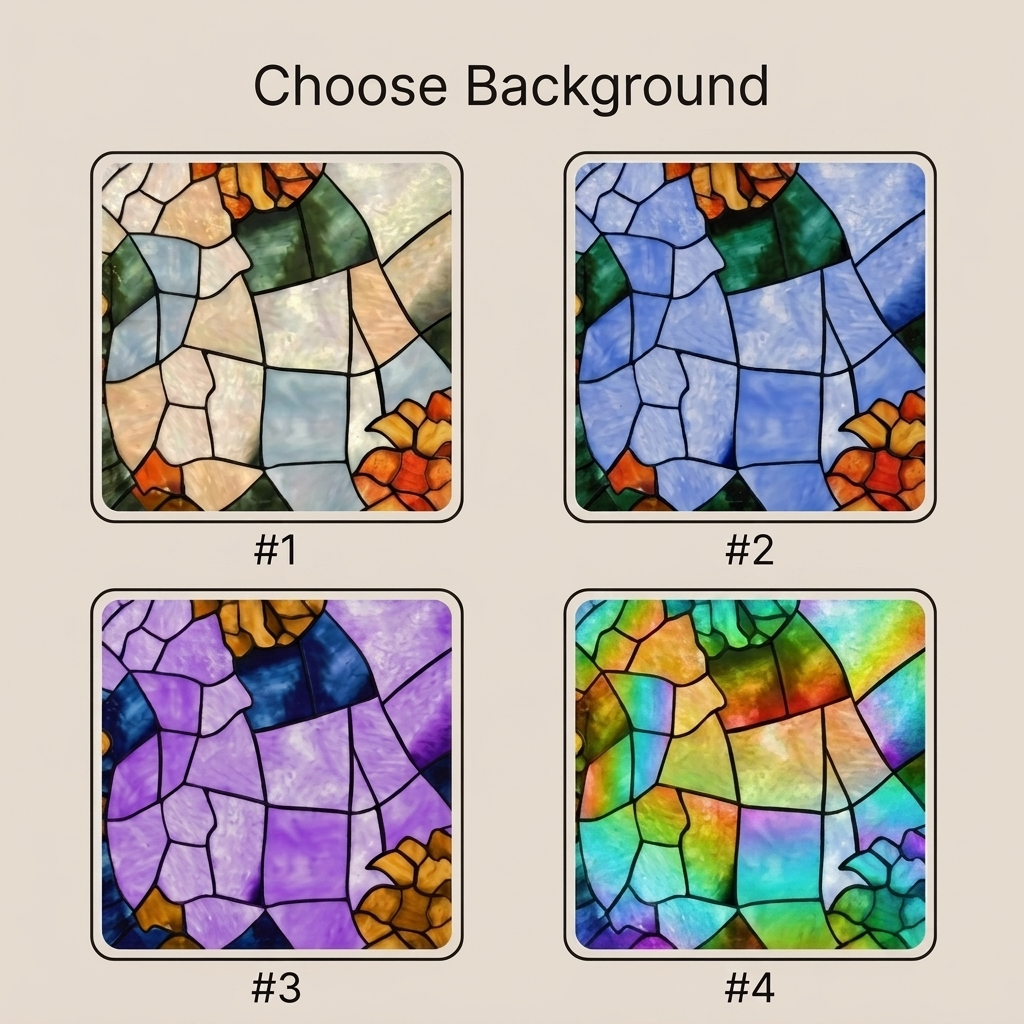 Premium Handcrafted Personalized Stained Glass Portrait