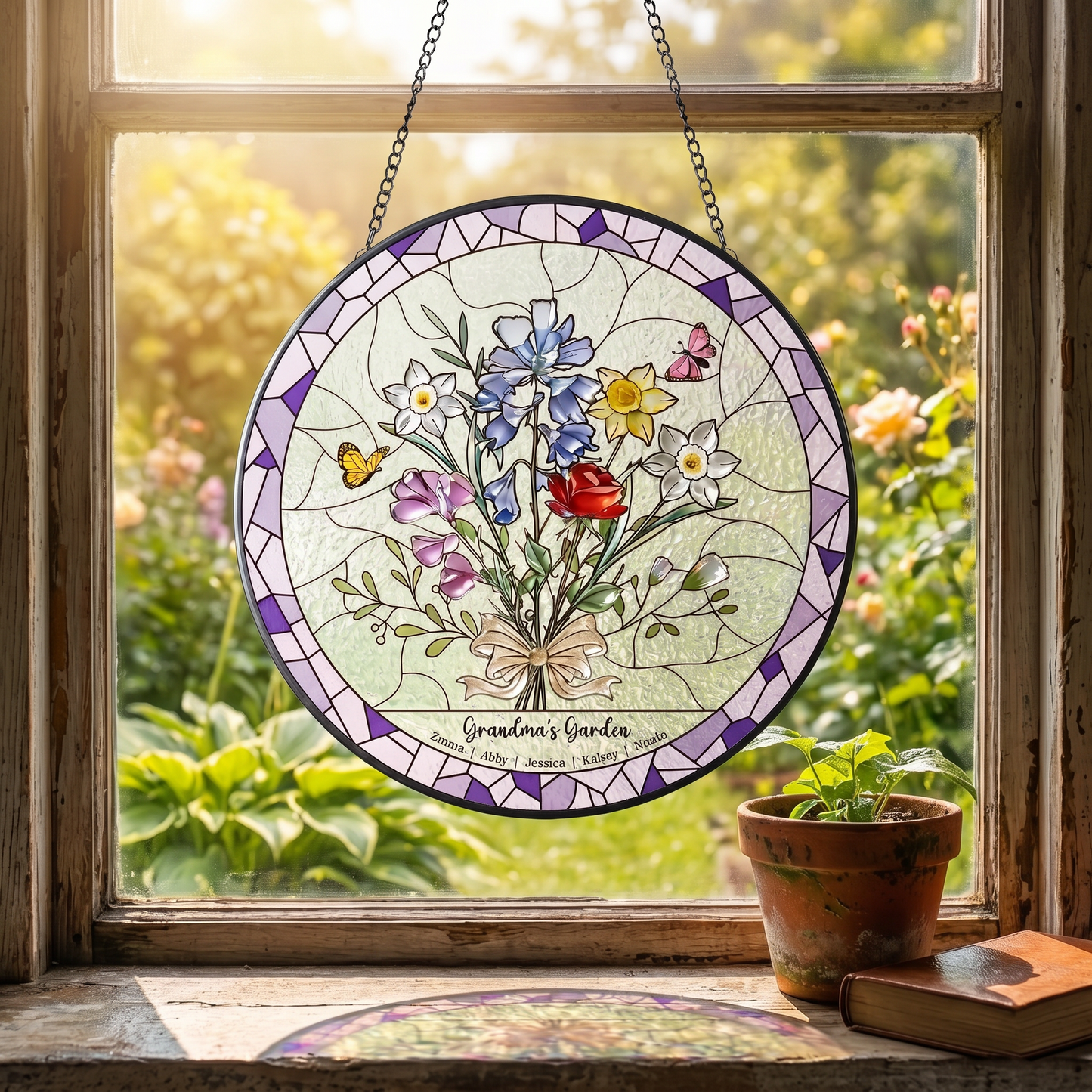 Radiant Heirloom Family Garden Stained Glass