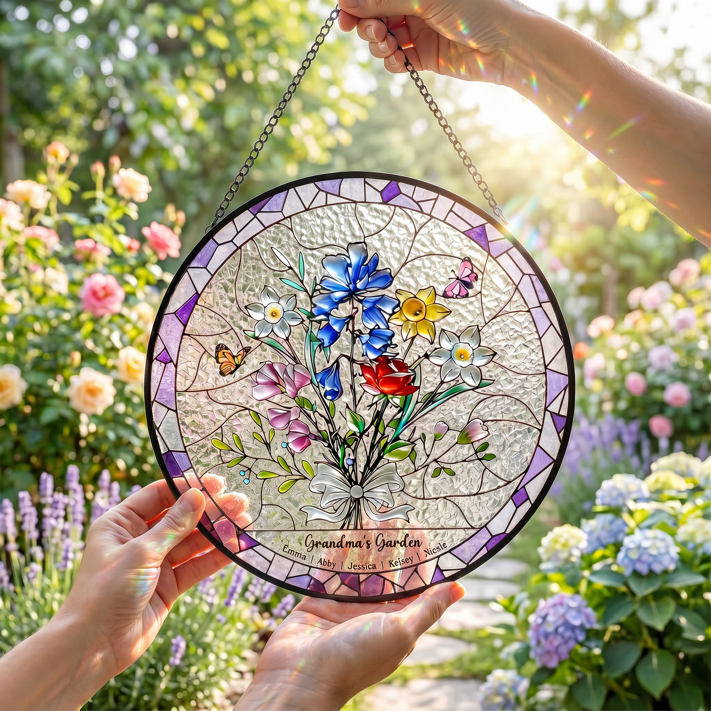 Radiant Heirloom Family Garden Stained Glass