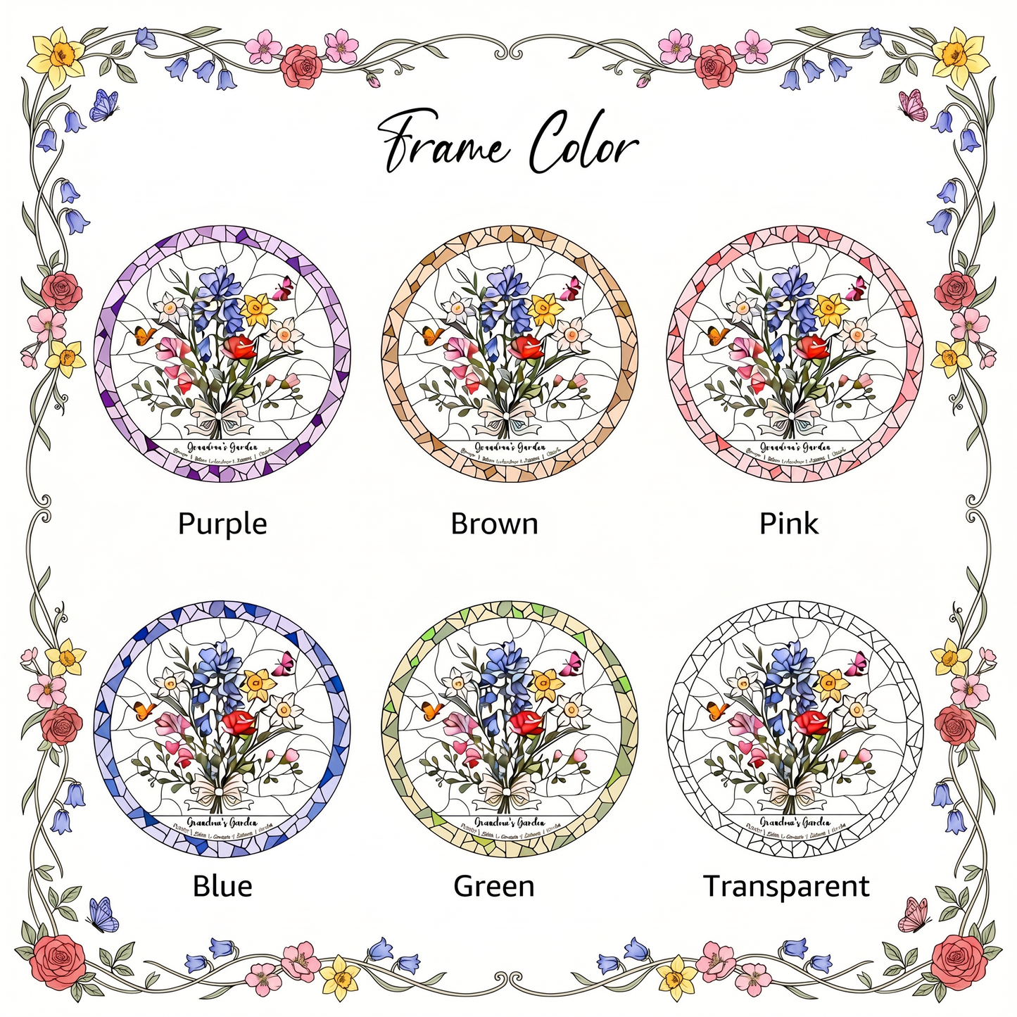 Radiant Heirloom Family Garden Stained Glass