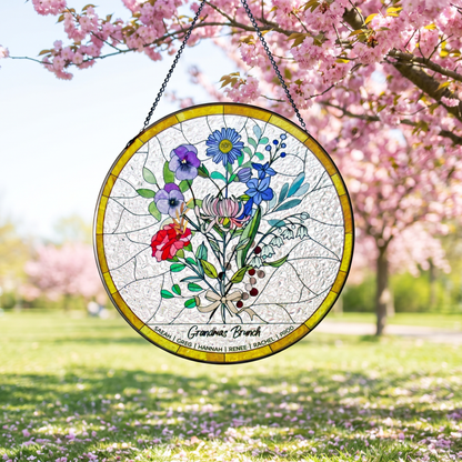 Handcrafted Eternal Family Bloom Stained Acrylic