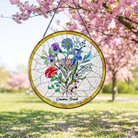 Handcrafted Eternal Family Bloom Stained Acrylic
