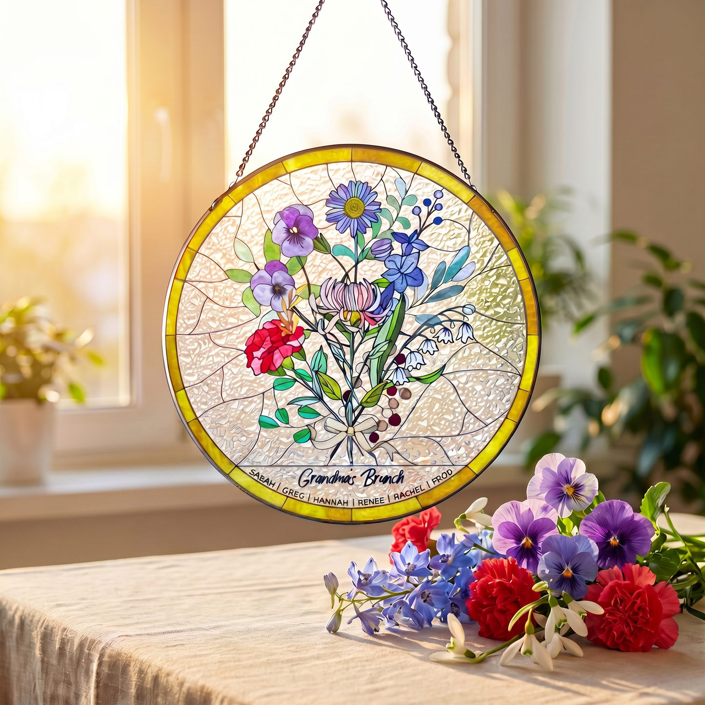 Handcrafted Eternal Family Bloom Stained Acrylic