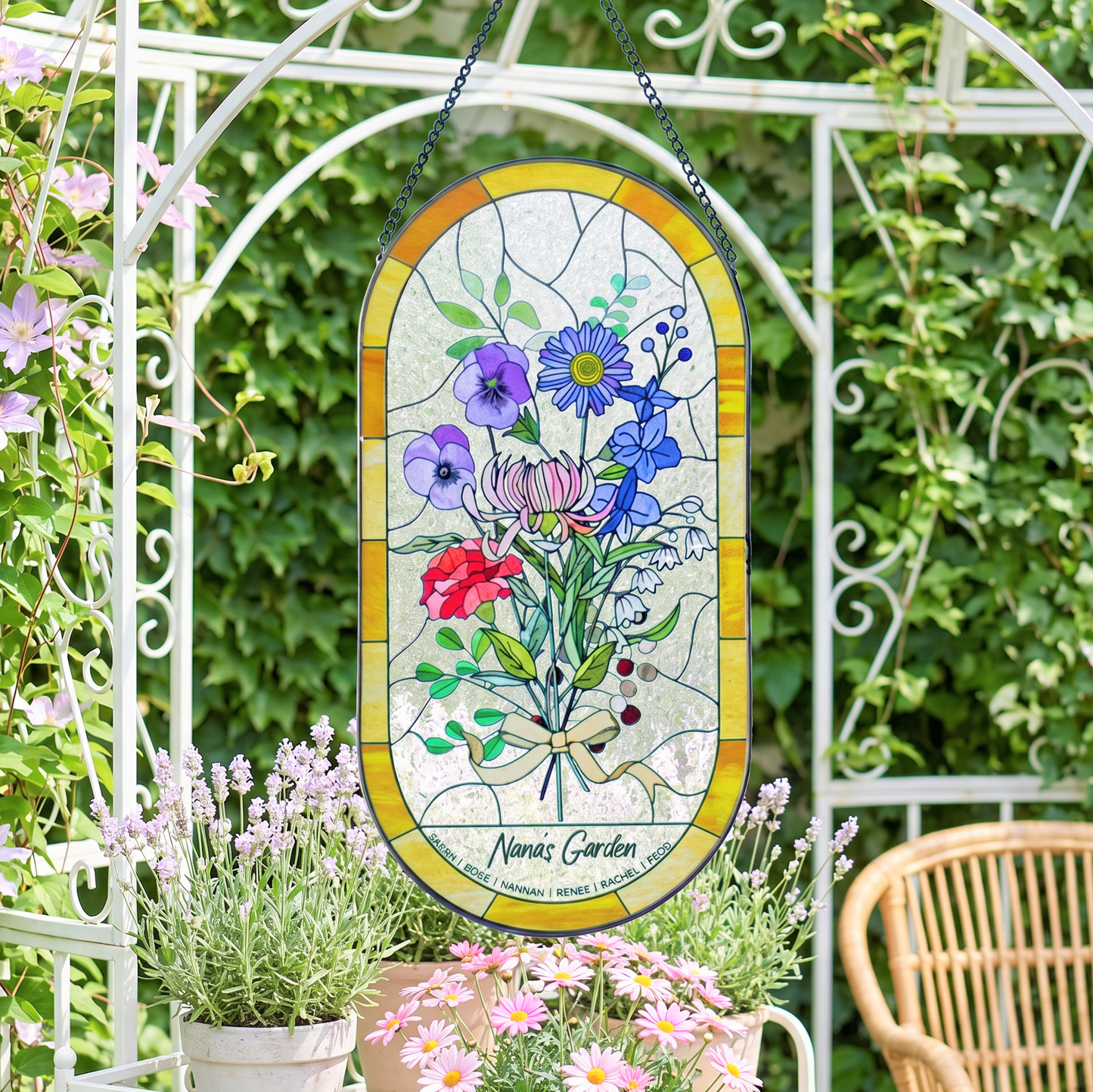 Handcrafted Eternal Family Bloom Stained Acrylic