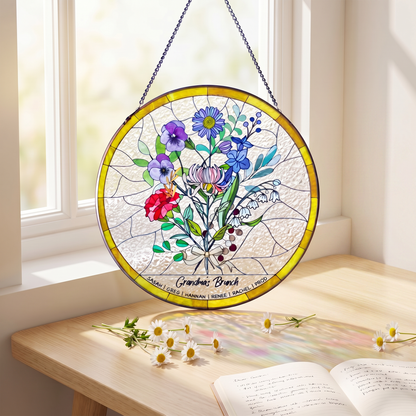 Handcrafted Eternal Family Bloom Stained Acrylic