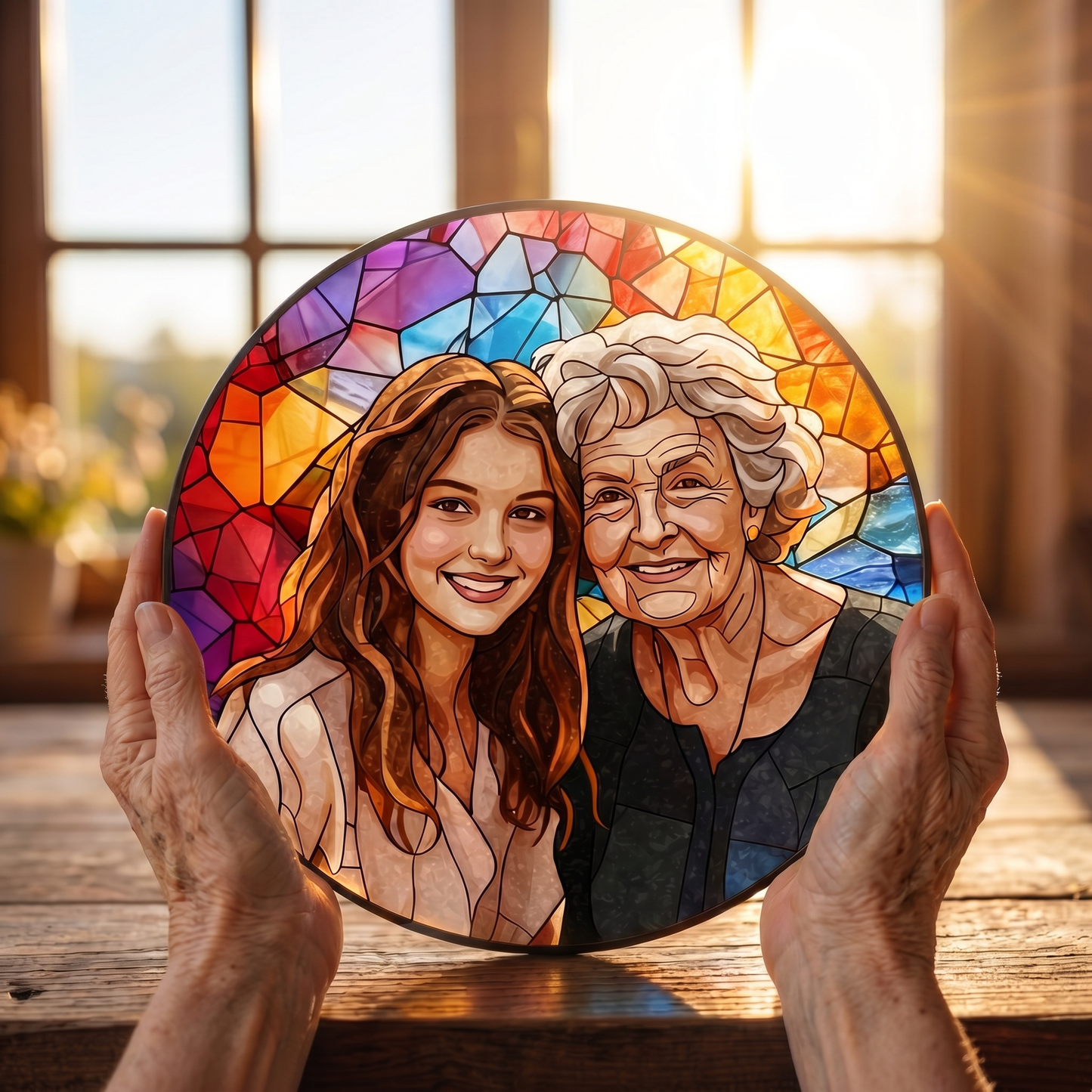 Custom Heirloom Stained Glass Eternal Portrait
