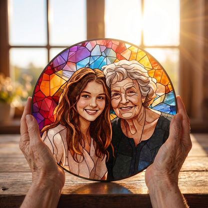 Custom Heirloom Stained Glass Eternal Portrait
