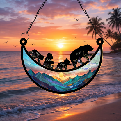 Eternal Family Bonds Custom Mountain Suncatcher