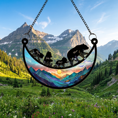 Eternal Family Bonds Custom Mountain Suncatcher