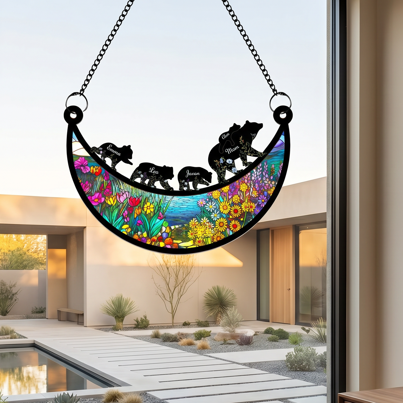 Eternal Family Bonds Custom Mountain Suncatcher