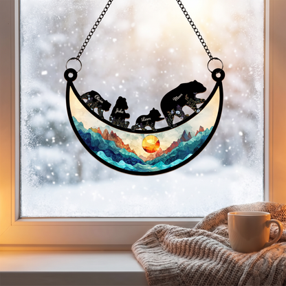 Eternal Family Bonds Custom Mountain Suncatcher