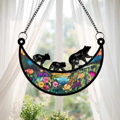 Eternal Family Bonds Custom Mountain Suncatcher