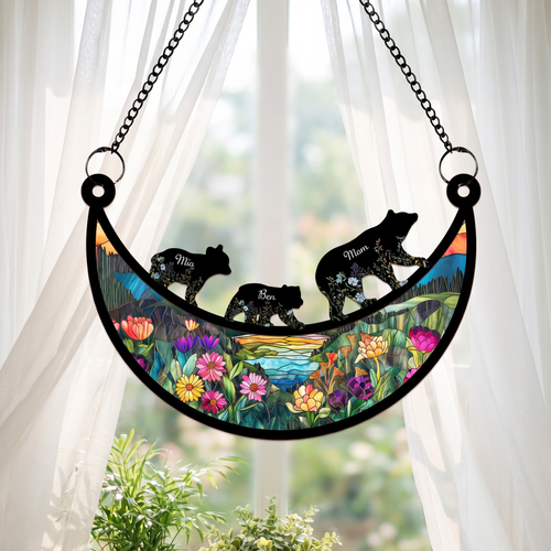Eternal Family Bonds Custom Mountain Suncatcher