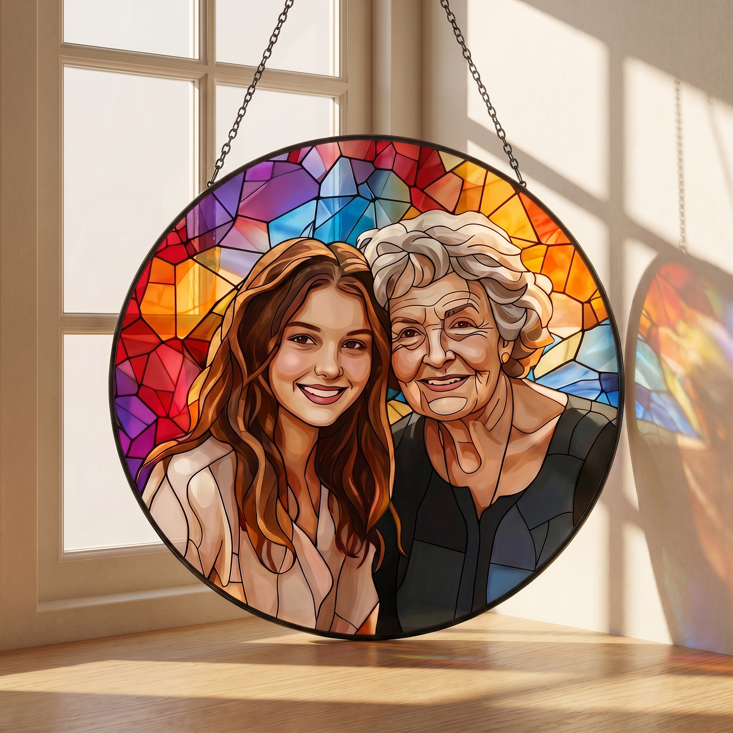Custom Heirloom Stained Glass Eternal Portrait