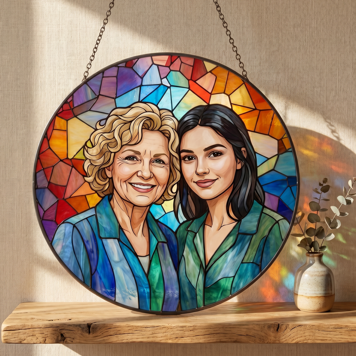 Custom Heirloom Stained Glass Eternal Portrait