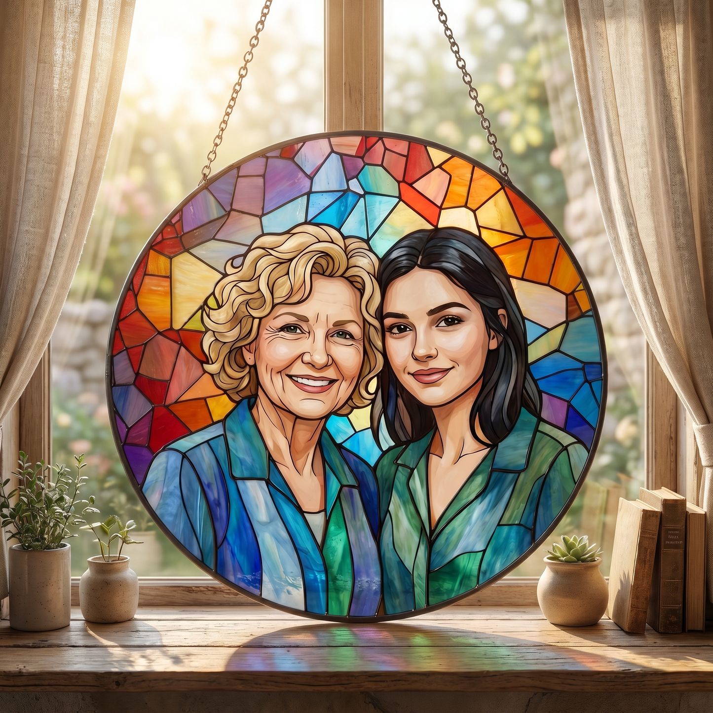 Custom Heirloom Stained Glass Eternal Portrait
