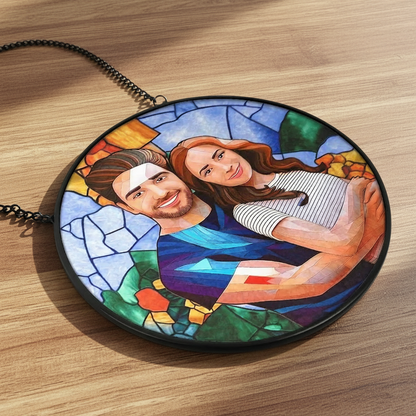 Premium Handcrafted Personalized Stained Glass Portrait