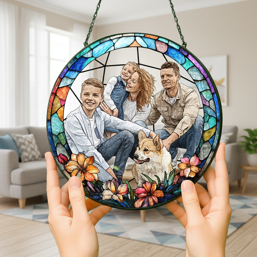 Bespoke Handcrafted Family Memory Glass Ornament