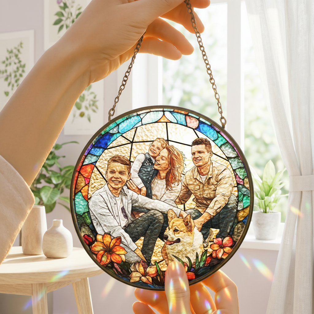 Bespoke Handcrafted Family Memory Glass Ornament