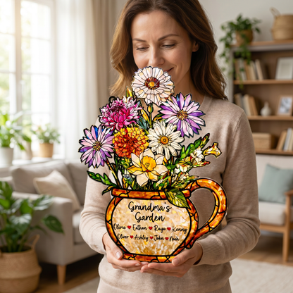 Eternal Blooms Custom Family Garden Suncatcher