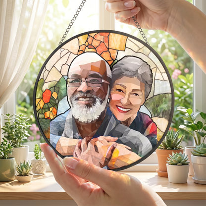 Premium Handcrafted Personalized Stained Glass Portrait