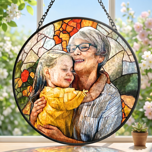 Premium Handcrafted Personalized Stained Glass Portrait
