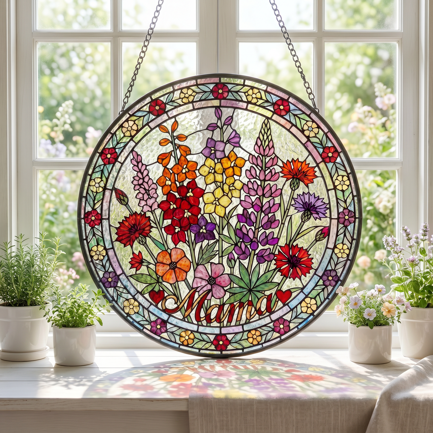 Enchanting Personalized Garden Vista Window Art